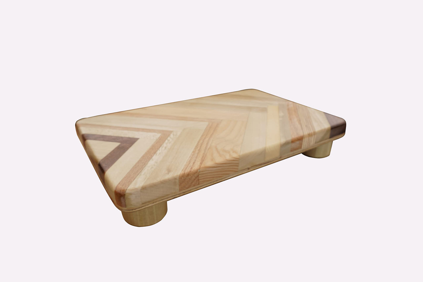 Foot Stool Poplar Wood Chevron Design 2" Tall (Made in The USA)