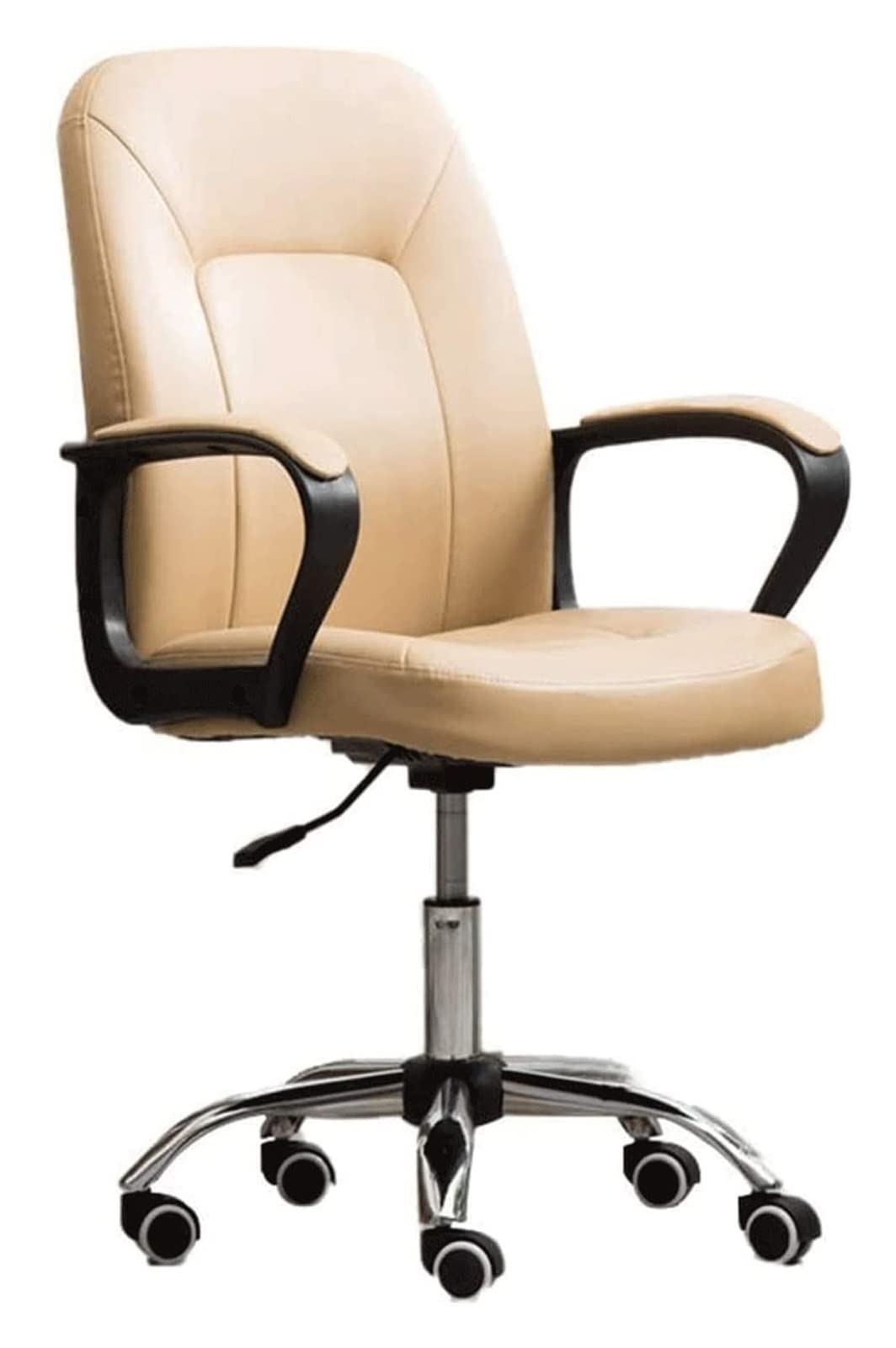 Office Chair Computer Chair Boss Chair Backrest Office Desk Chair Visitor Lift Swivel Chair Backrest Game Chair Fixed Armrest Seat Chair (Color : Apricot) Needed