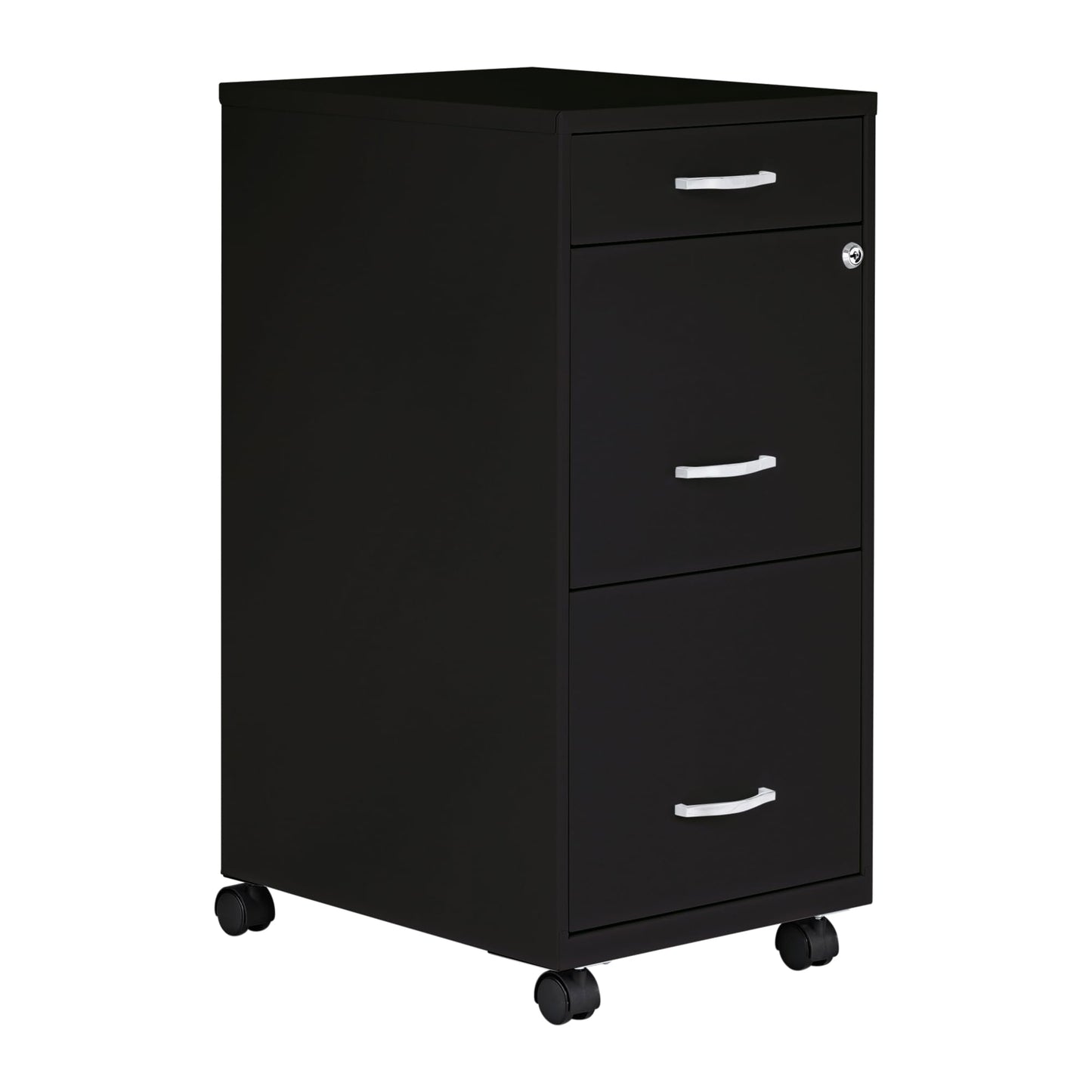 Lorell NuSparc Mobile 3 Drawer Locking Filing Cabinet | Pre-Assembled Steel Construction | Space-Saving Design is Perfect for Home and Small Office | Letter-Size | Assembled in North America
