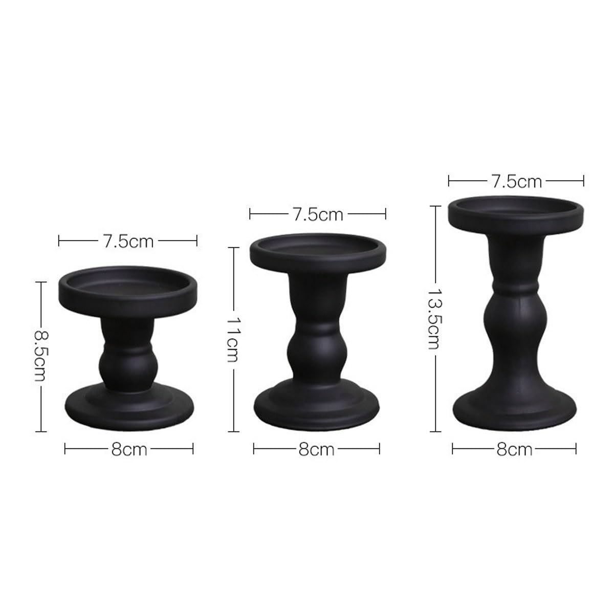 Candlestick Holders Black Candlestick Dining Table Atmosphere Decoration Ornament Candle Holder Candle Holders(Small)