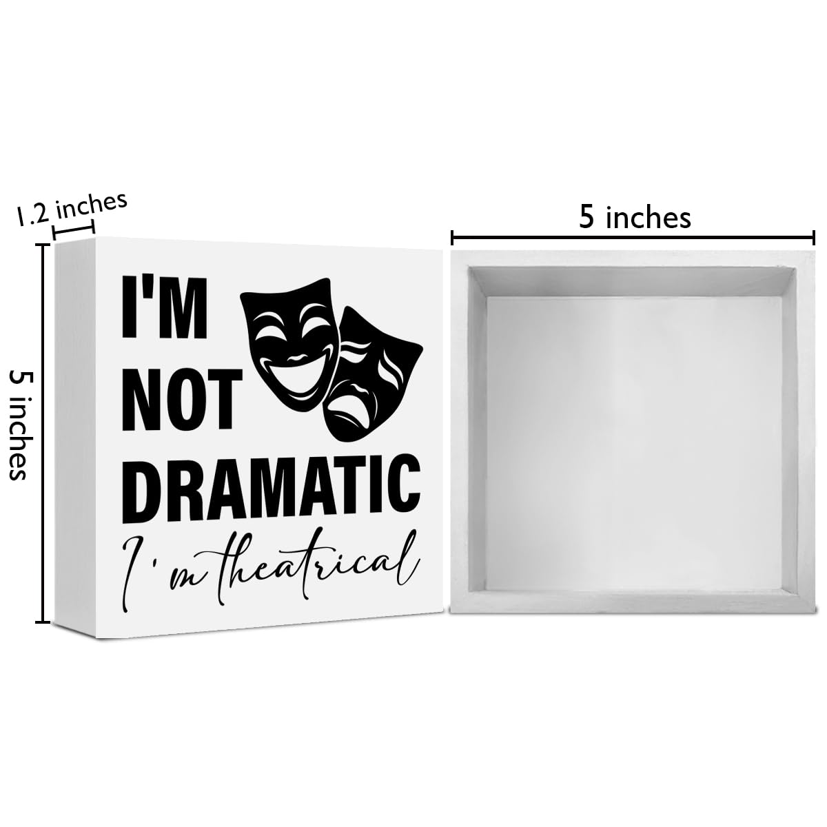 Theater Gifts Broadway Gifts for Directors Actors Music Teachers Musicians Drama Student, Musical Theater Wooden Box Sign for Home Cubicle Shelf Table Desk