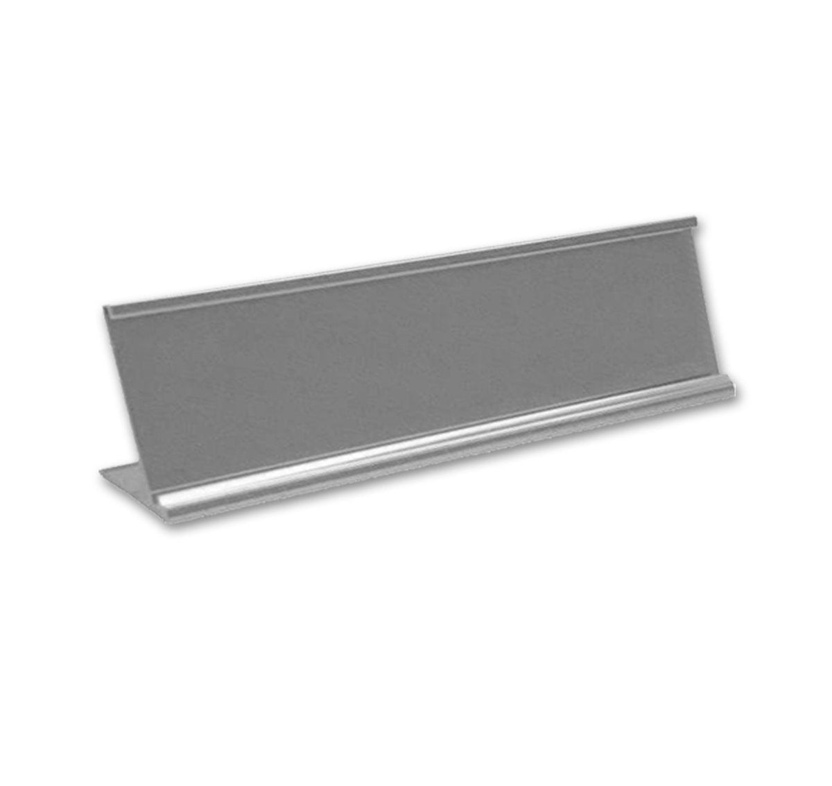 Quality Satin Aluminum Desktop Office Name Plate Holder, 10" x 2", Desk Name Plate Holder, Name Plate for Desk, Durable Office Desk Name Plate Stand