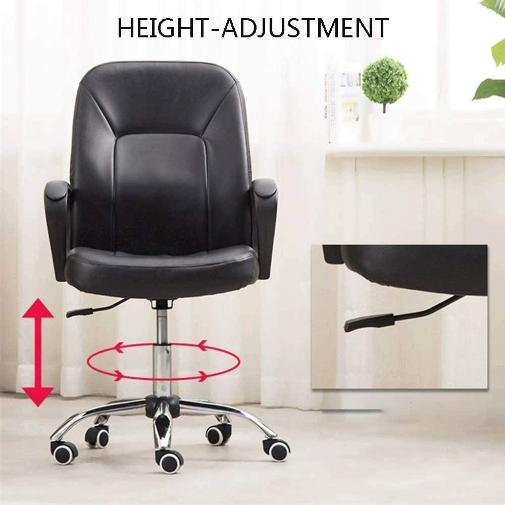 Office Chair Computer Chair Boss Chair Backrest Office Desk Chair Visitor Lift Swivel Chair Backrest Game Chair Fixed Armrest Seat Chair (Color : Apricot) Needed