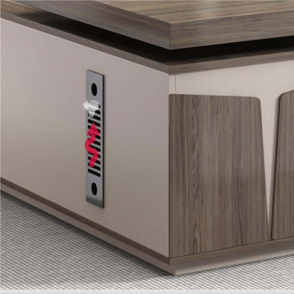 Modern L Shaped Executive Computer Desk Office Table with Storage Cabinet Drawers Workstation Business Furniture for Home Office CEO Boss Manager(2600mm)