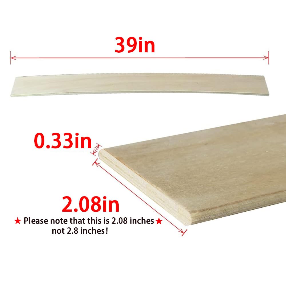 KUSRUP Slatted Bed Base Replacement Plywood Slats for Metal Bed Frame Repair, Suitable for Bed Frames/Sofa/Mattress Foundation/Platform Beds (39.4" L x 0.33" W x 2.08" Th/10 Pack)