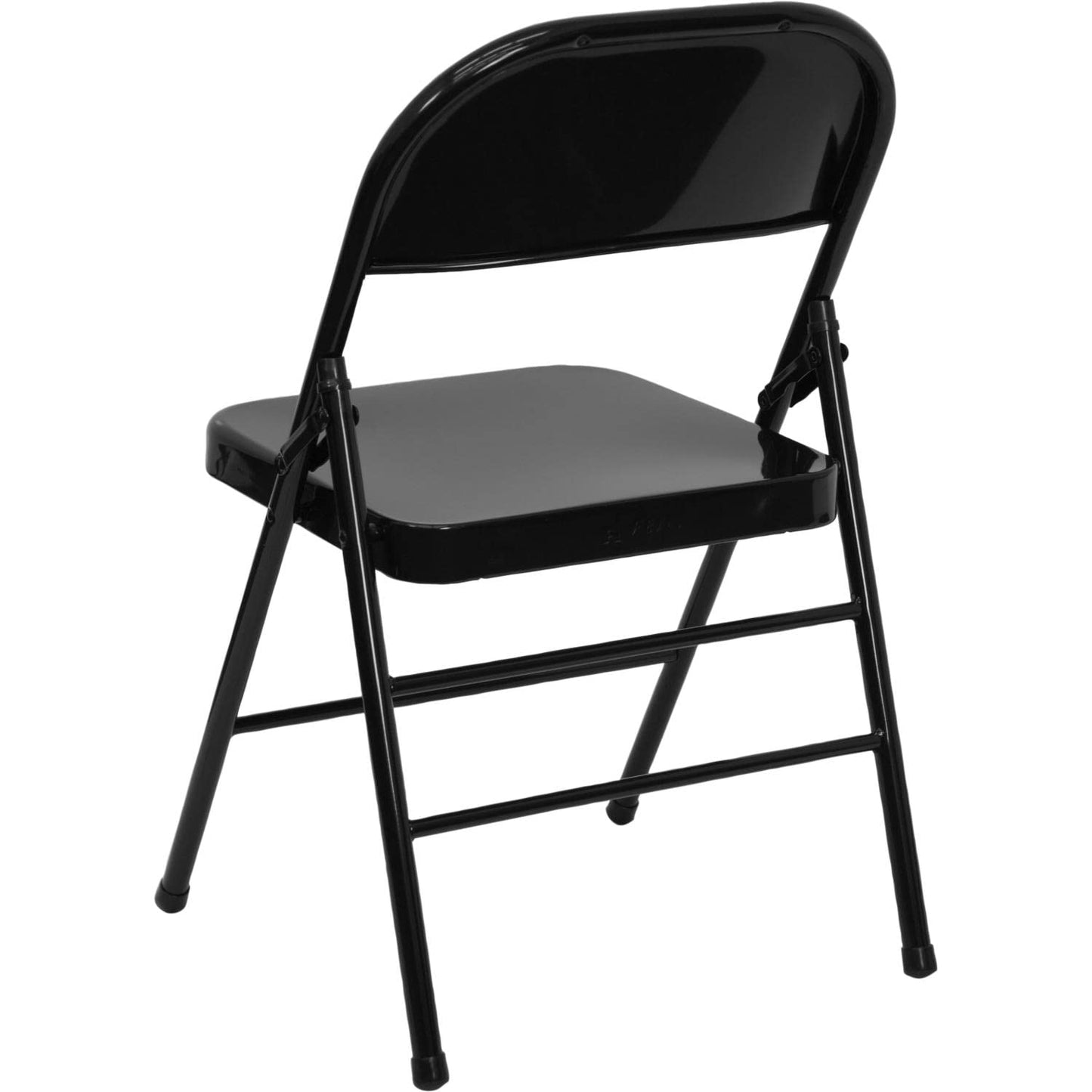 Flash Furniture 2 Pack HERCULES Series Triple Braced & Double Hinged Black Metal Folding Chair