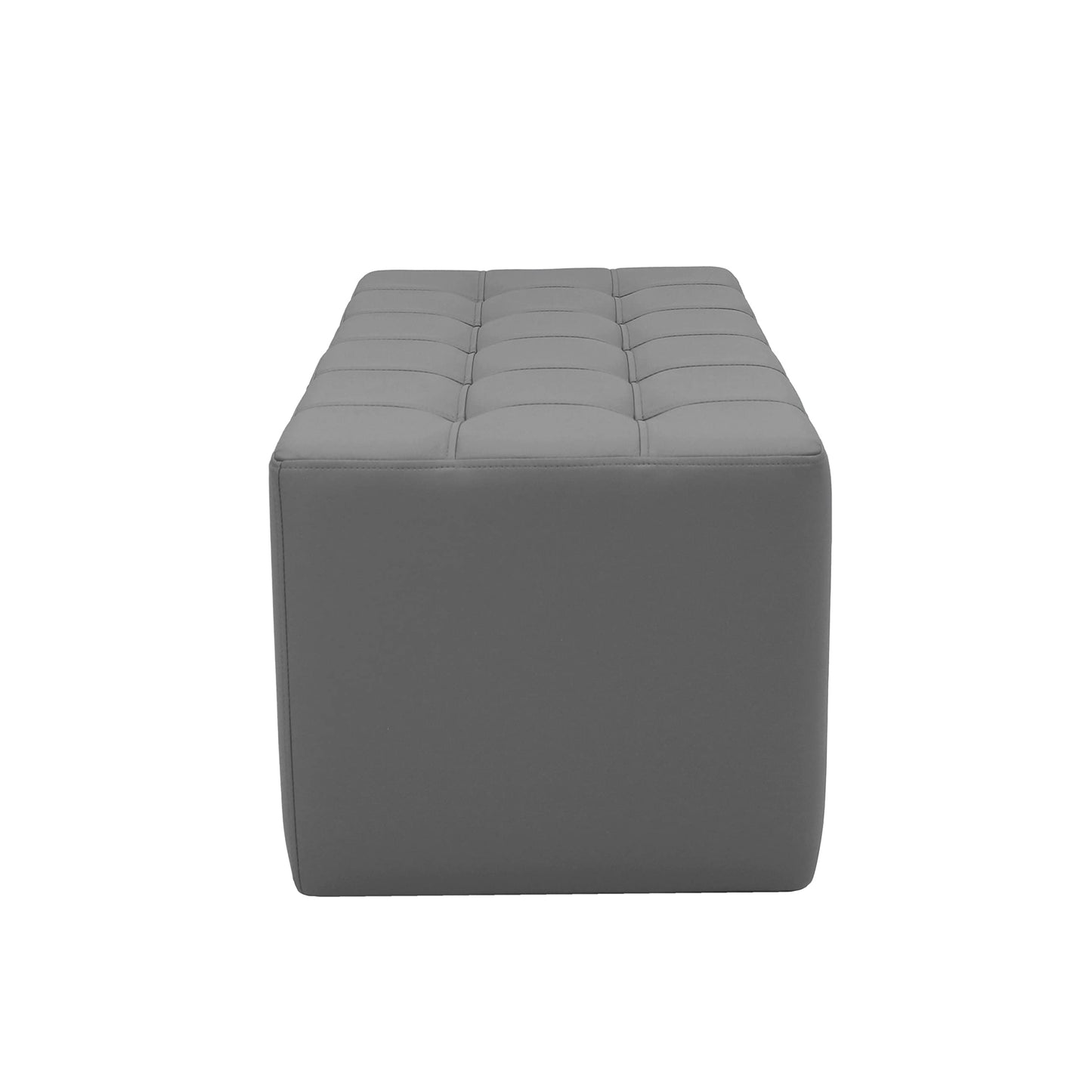 Factory Direct Partners Tufted Rectangle Accent Ottoman Bench Beautifully Upholstered Furniture for Modern Home, Office, Library or Waiting Area Seating, Footstool, Table Use - Gray, 14046-GY