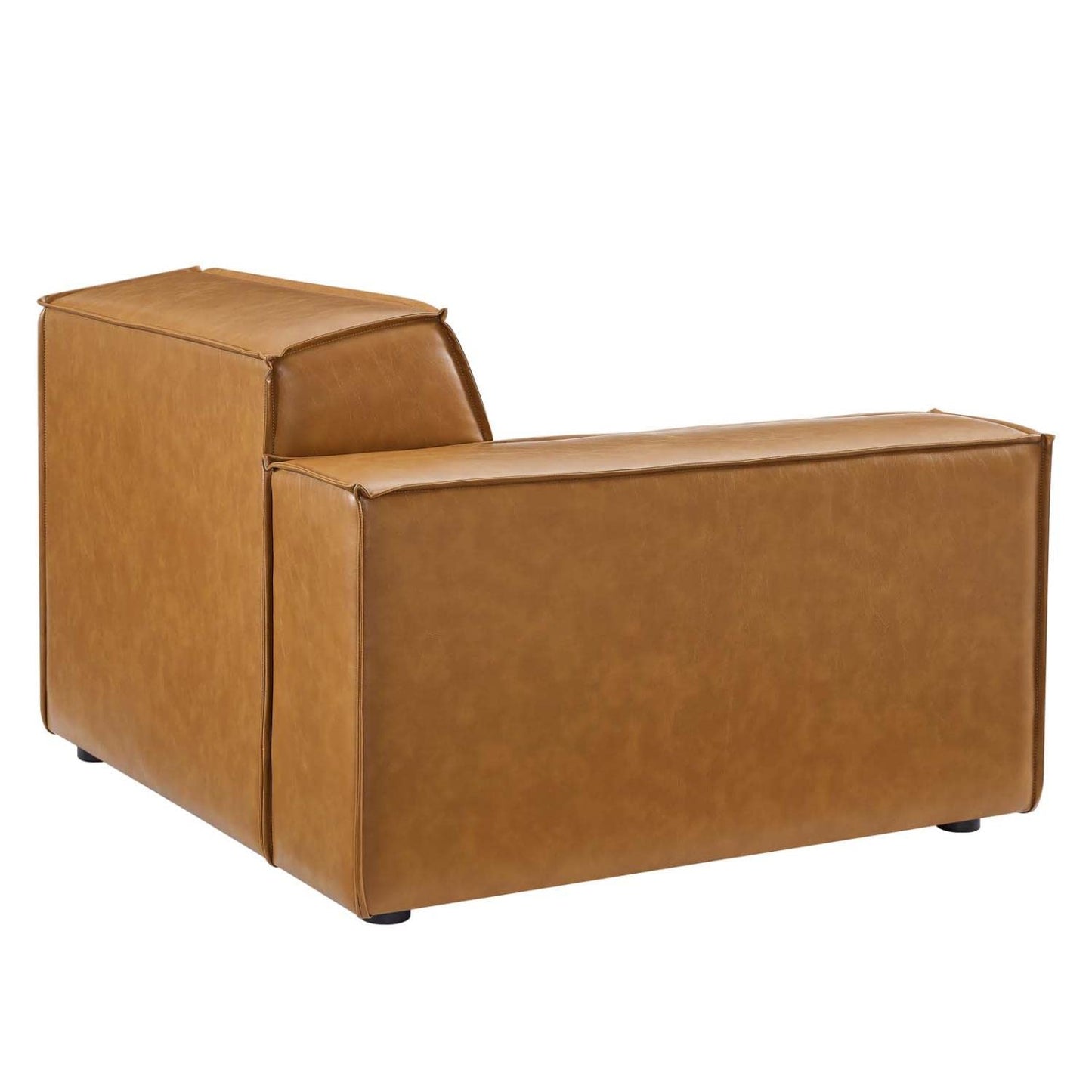 Modway Restore Vegan Leather Sectional Sofa Left-Arm Chair in Tan