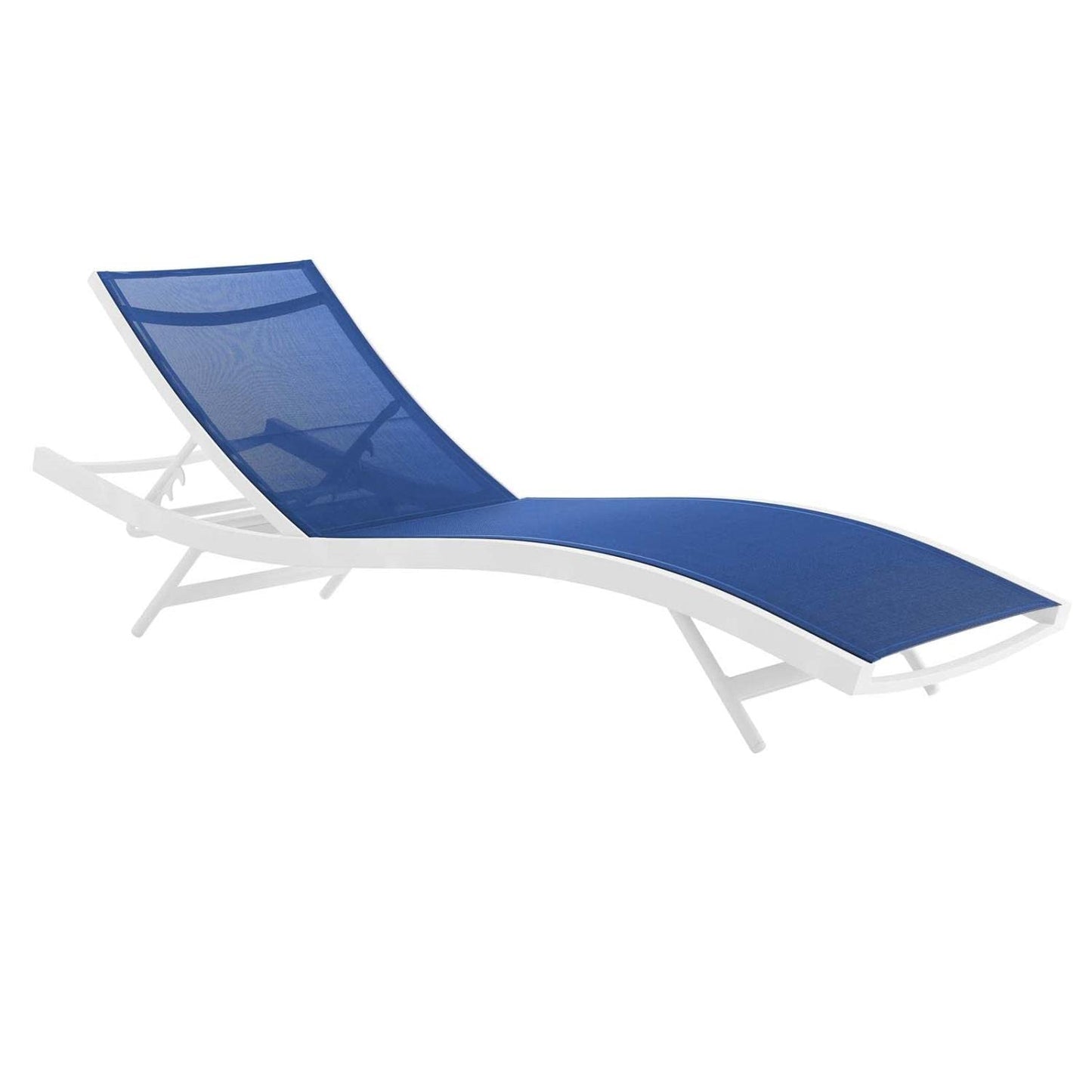 Modway Glimpse Outdoor Patio Mesh Chaise Lounge Set of 2 in White Navy