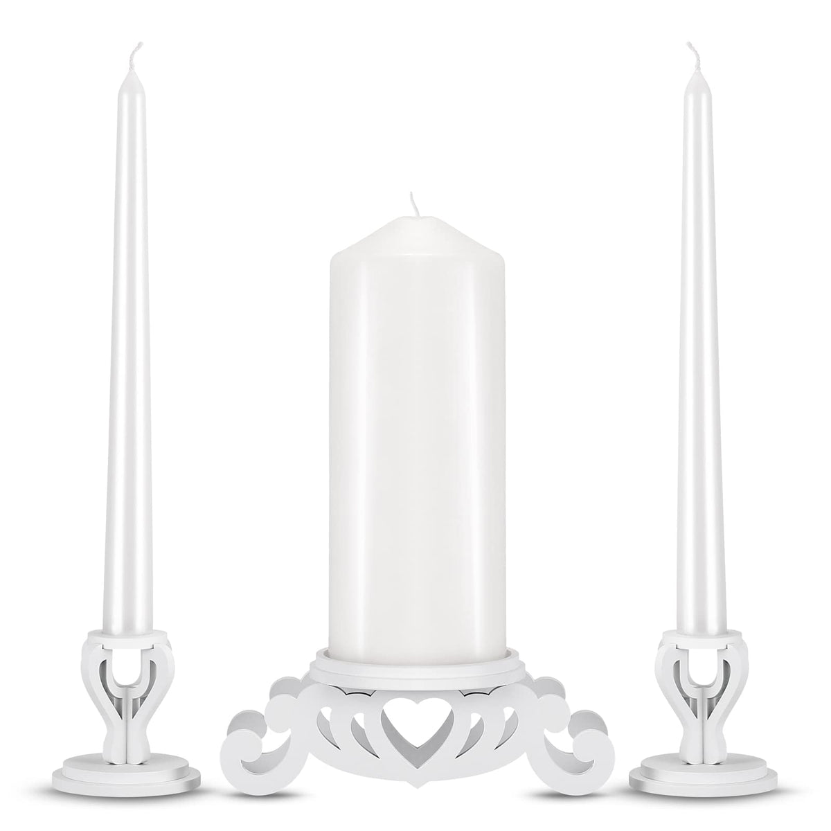 Rozrety Unity Candle Holder - Unity Candles Stand for Wedding Ceremony Set - Pillar Taper Candle Holders for Weddings Centerpiece Decoration,Bridal Shower (Candles not Include)