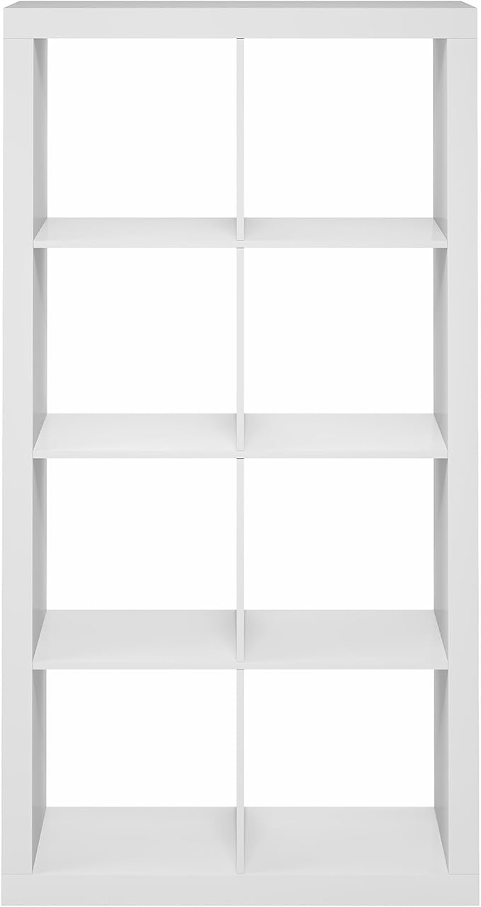 Furinno Cubicle Book Shelf, 8-Cube 2-Inch Super Thick Frame Bookshelf,