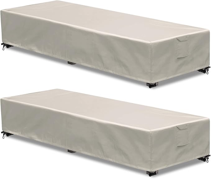 Outdoor Chaise Lounge Cover 2 Pack Patio Lounge Chair Covers Waterproof 600D