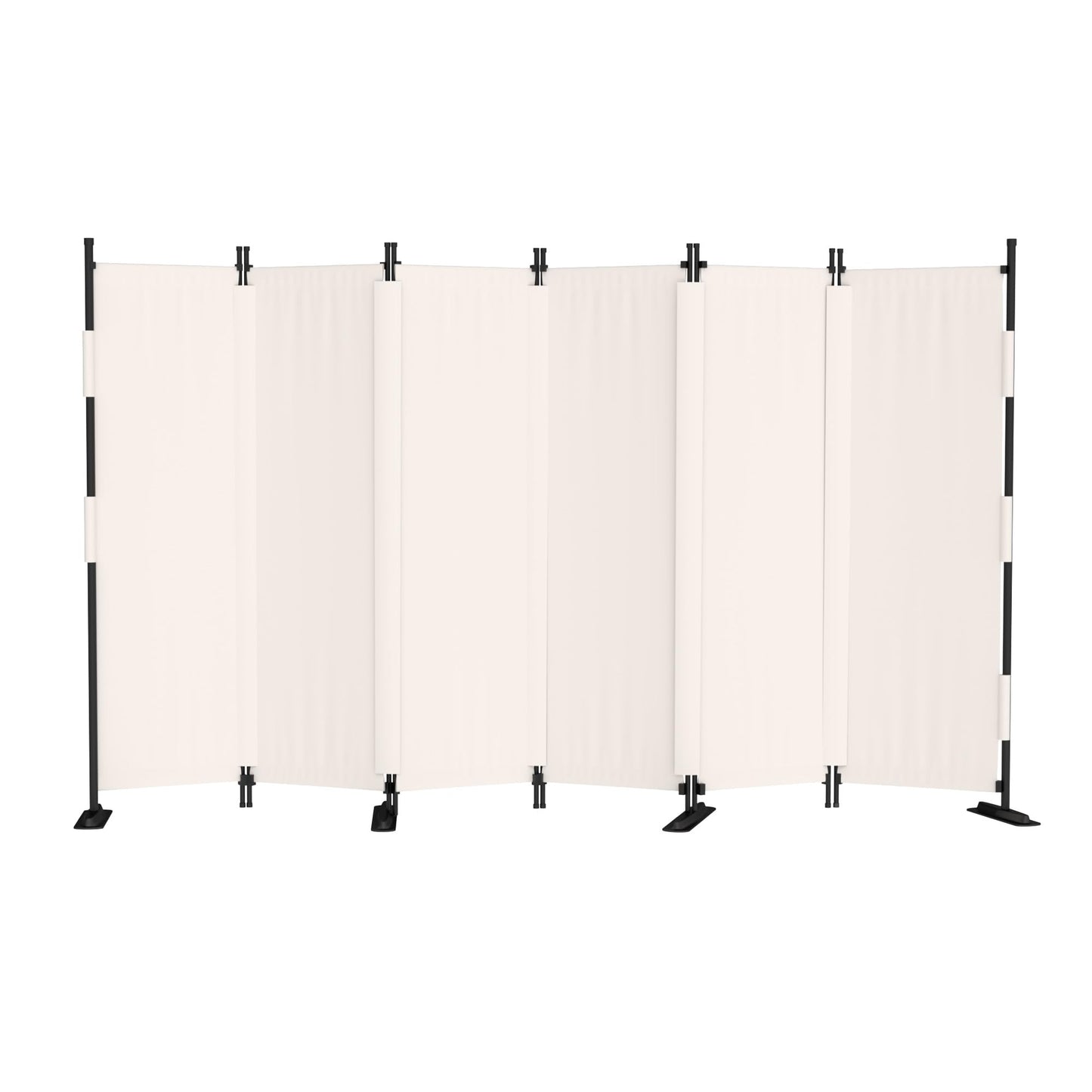 Phonjoroo Room Divider, 6 Panel Upgraded Folding Privacy Screen, 132” Highly Secretive Separation with 4 Metal Feet, Partition Screen, Lightweight Freestanding Wall Divider Bedroom (White)