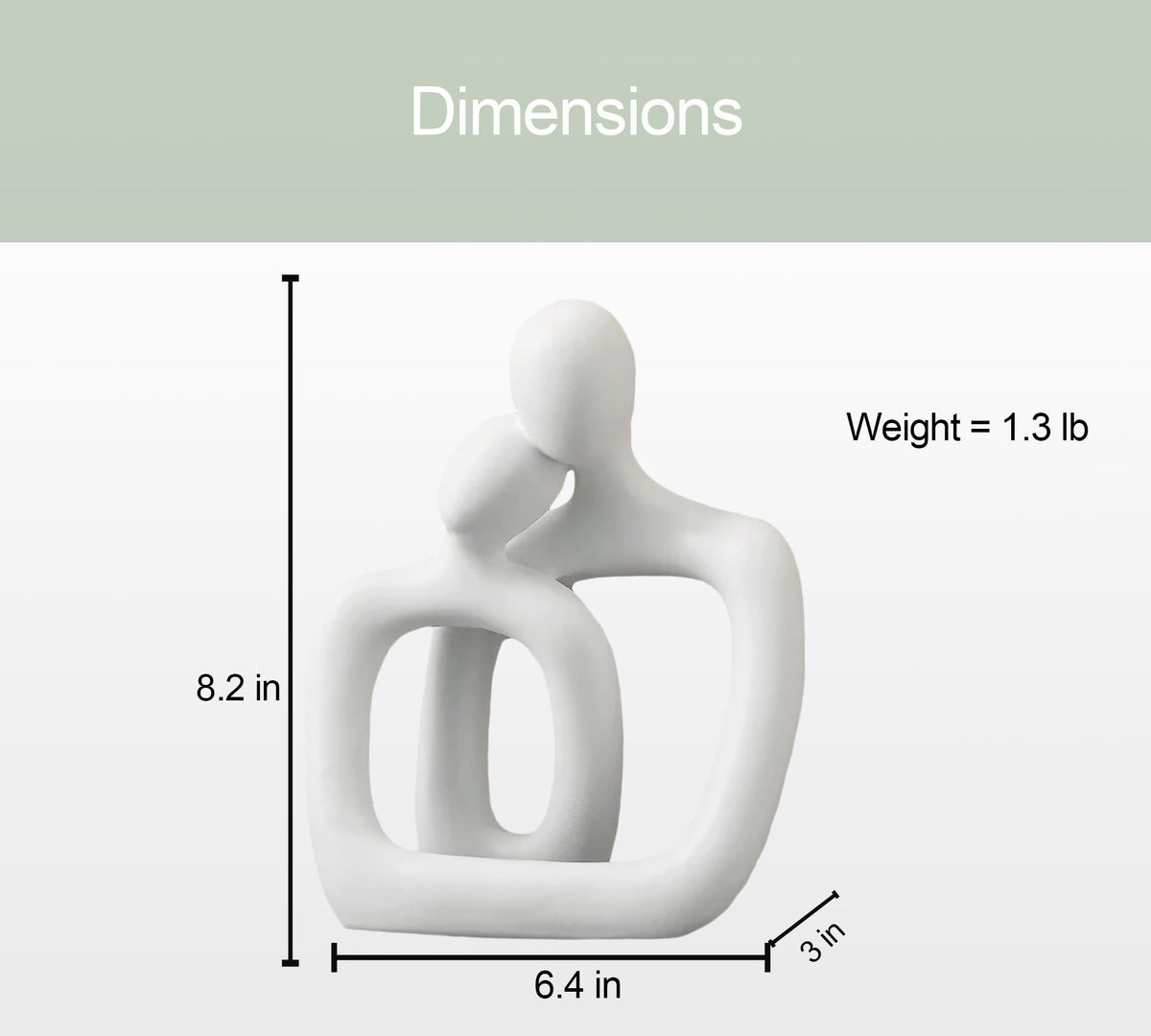 BANOMII Abstract Couple Statue, Minimalist Couples Bedroom Decor, White Hugging Lovers Sculptures Modern Home Office Decor Accents, TV Stand Decorations for Living Room Aesthetic, Desktop Figurine