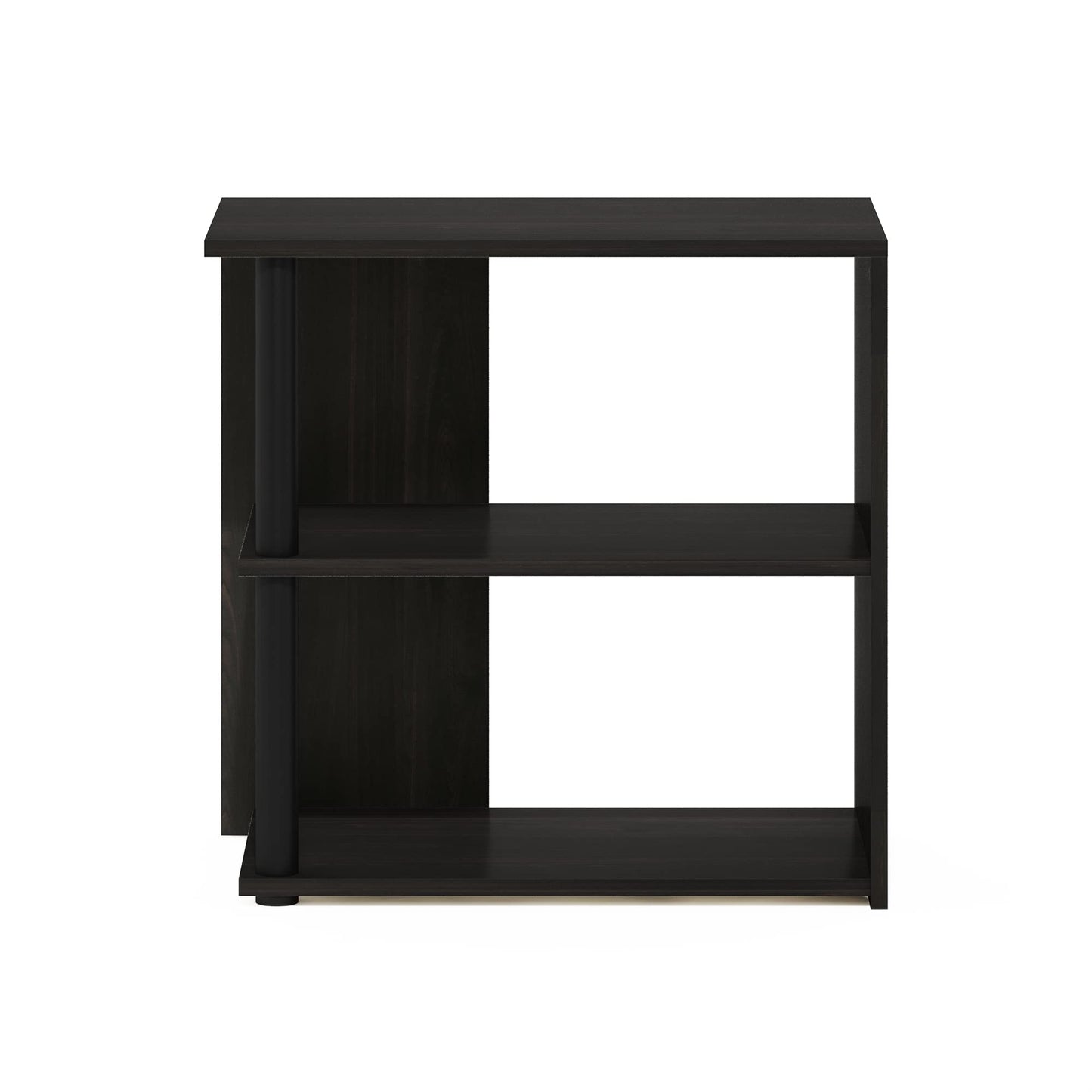 Furinno CAMNUS Side Table, 2-Tier Modern Metal Frame End Table with Open Shelf, Night Stand, Bedside Table, for Living Room, Bedroom, Solid White
