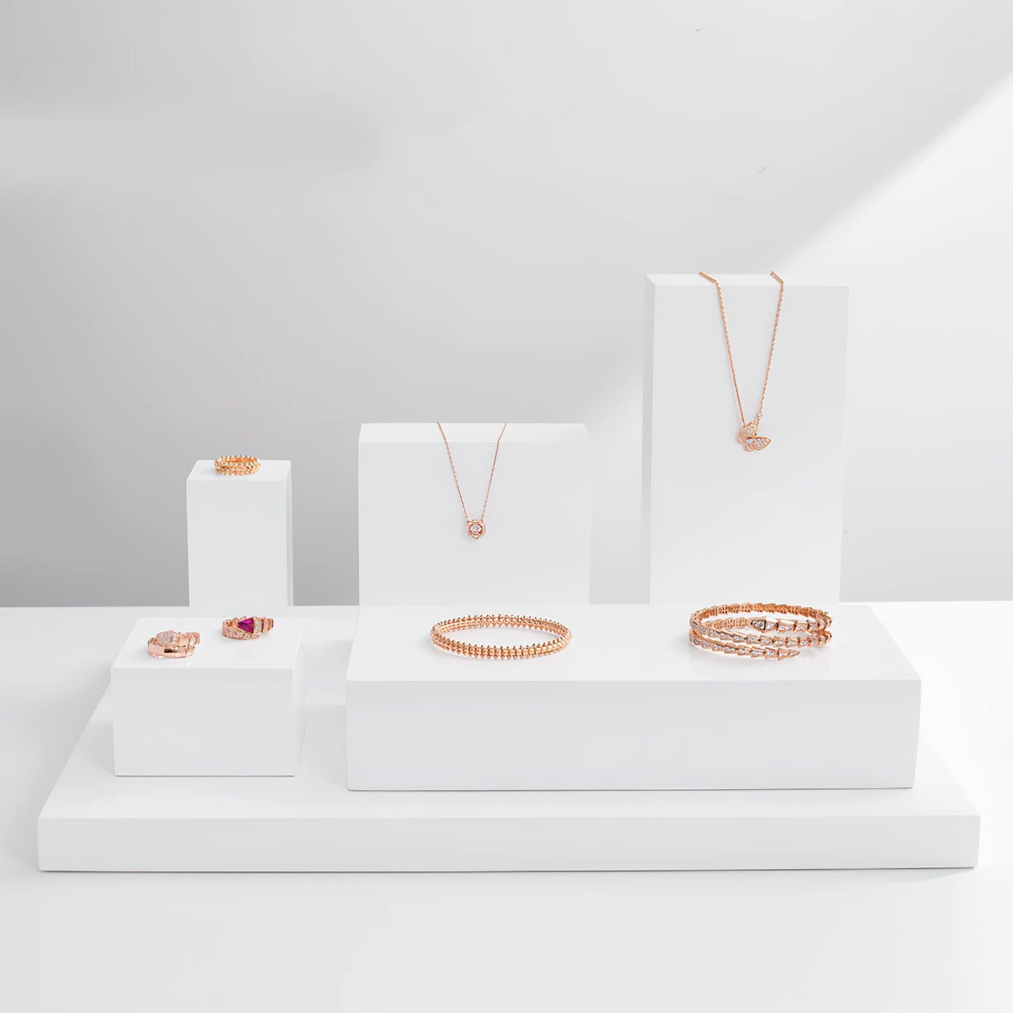 Oirlv Solid Wood Minimalism Style Jewelry Display Stand Showcase Jewelry Organizer Square Holder(SM05203)
