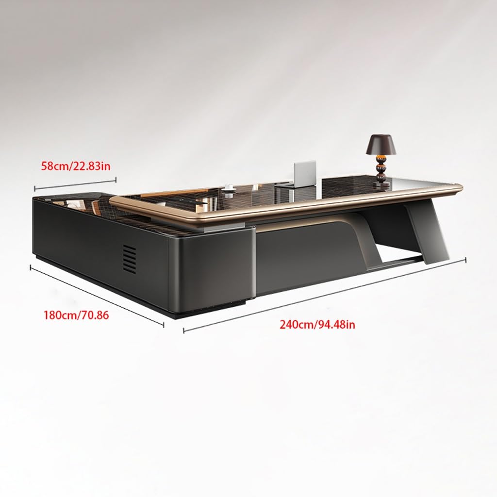 DRTGHYD Vanity Desk Office Desks Executive Desk, Modern CEO, Leadership Office Furniture, Manager's