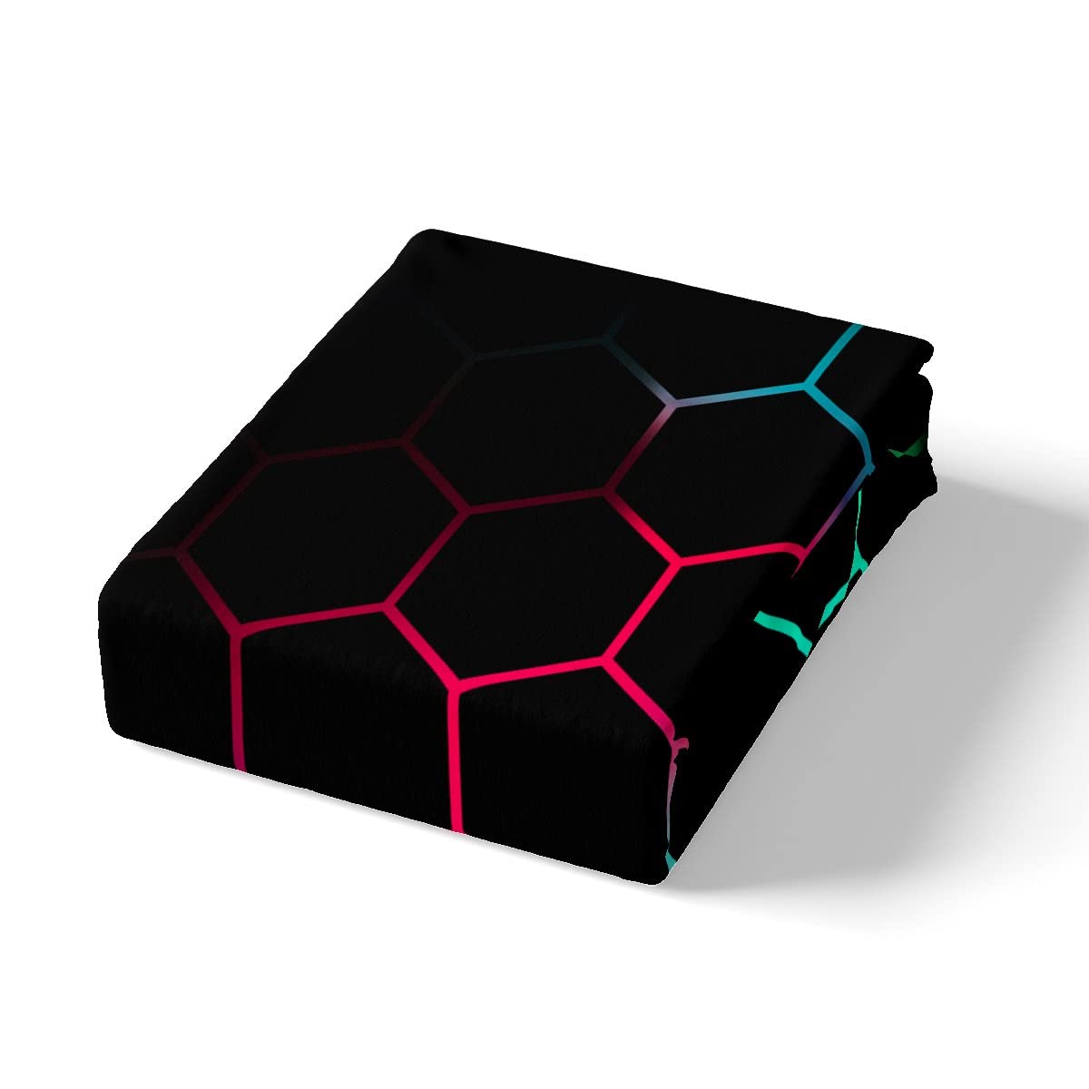 Feelyou Teal and Blue Red Yellow Bed Sheet Set Hexagonal Bedding Sheets Kids Boys Teens Honeycomb Decor Bedding Fitted Sheet Beehive Simplistic Geometric Bed Cover Bedroom Collection 2Pcs Twin Size