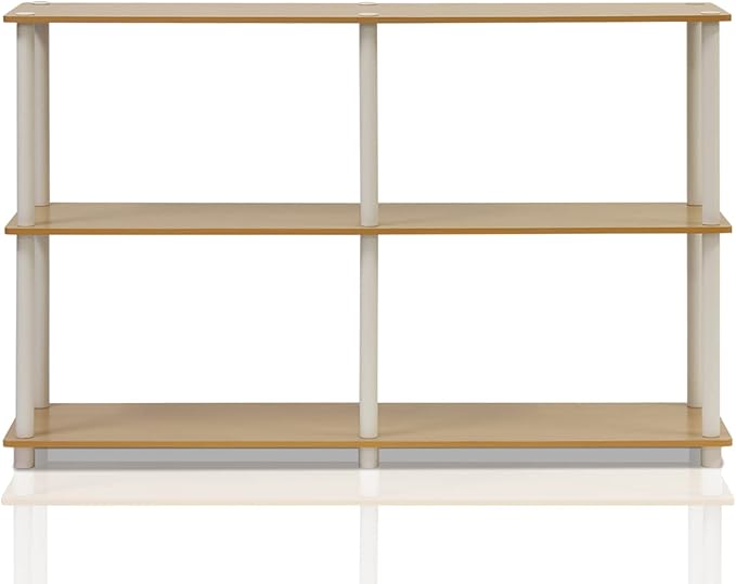 Furinno TURN-N-TUBE Storage Shelves, 3-Tier 47.4 Wide Book Shelf, Corner Shelf