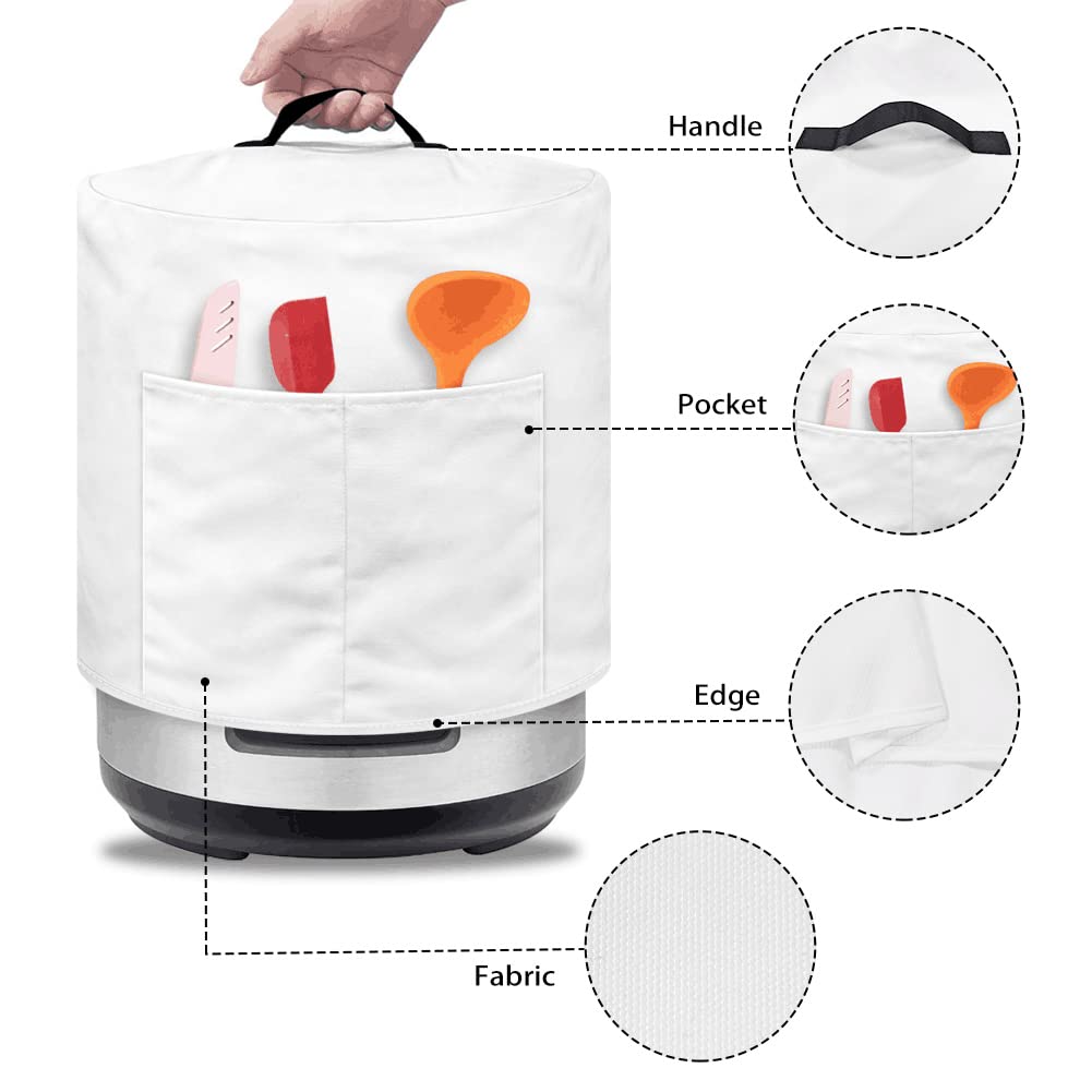 Tutolipy Deer Snowman Round Dust Covers for Kitchen Appliances Waterproof Air Fryer Cover with Top Handle for Rice Cooker Air Fryer Slow Cooker,for 6 Qt Pot Electric Appliance