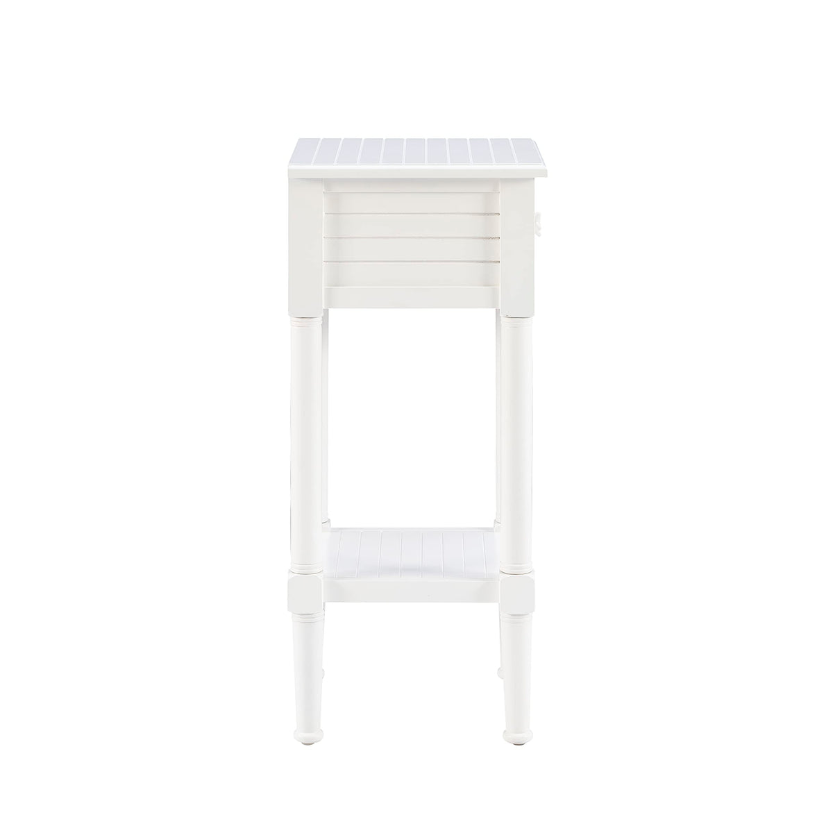 Linon Raleigh White Small Accent Table with Starfish Knobs