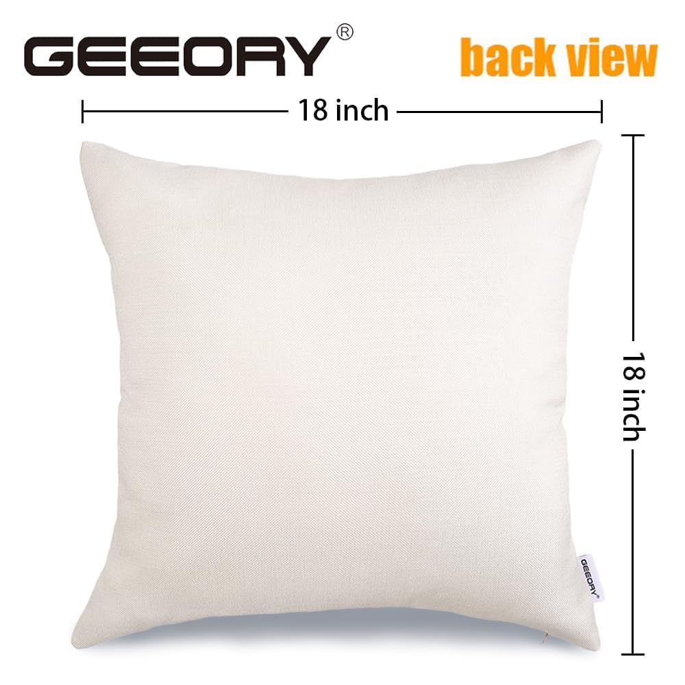 GEEORY Fall Buffalo Plaid Pumpkin Scarecrow Pillow Covers 18x18 Set 4