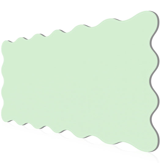 NXZGO PU Leather Desk Pad, Scalloped Non-Slip Mouse Pad & Large Desk Mat Cover Stitched Edges Writing Pad for Office, Home - Waterproof, Easy to Clean, Durable Surface I 31.4"x15.7", Mint Green