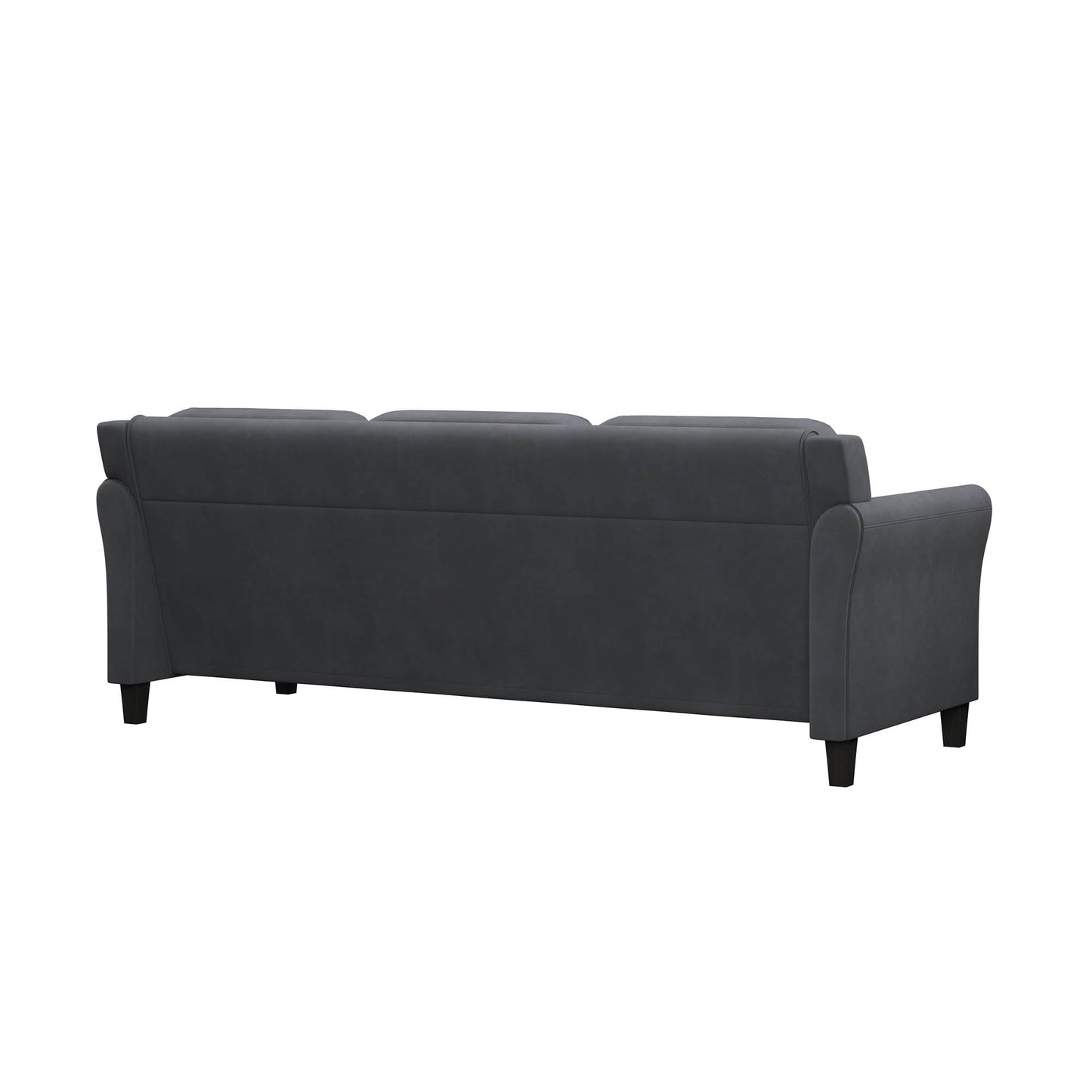 Studio Living Harrington 80.3" Sofa, Transitional Modern, Pocket Coil Comfort, Easy Assembly, Microfiber Fabric, Dark Grey