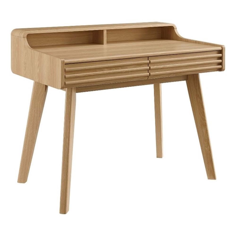 Modway Render Mid-Century Modern Office, Writing Desk, Oak