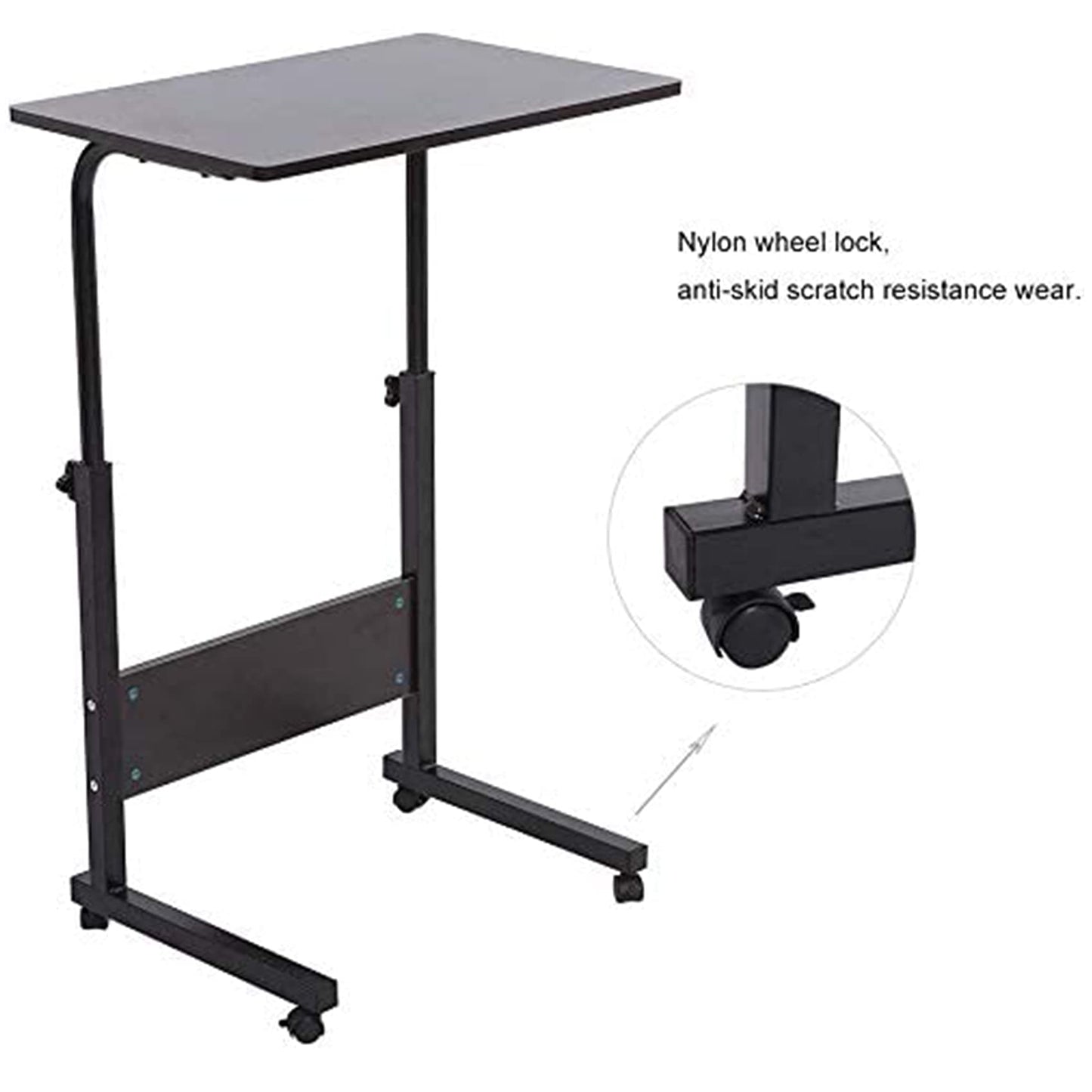 SANGFOR Standing Desk Adjustable Laptop Desk with Tablet iPad Slot Portable Desk for Laptop with Wheels Mobile Workstation Stand up Desks for Home Office (Black)
