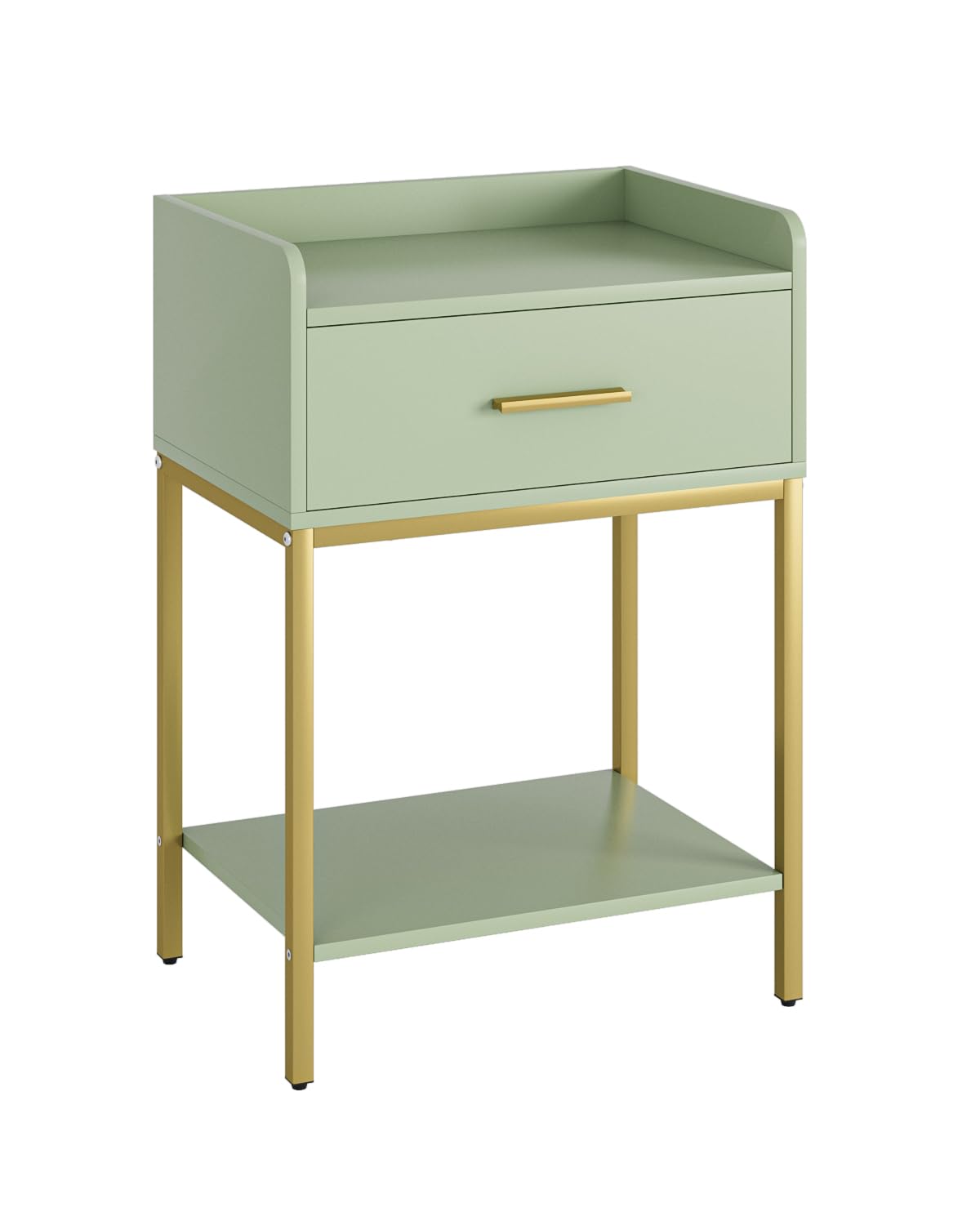 Apetaccat Nightstand,Modern Bedside Table Night Stand with Storage Drawer and Open Shelf,Small End Side Table for Bedroom,Living Room,Green