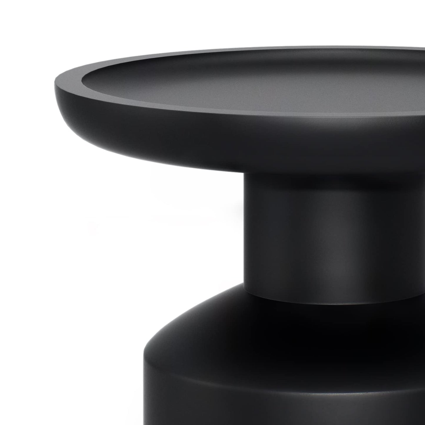 SIMPLIHOME Haynes End Table - 16 inch Wide Solid Mango Wood Round Accent Table with Sculptural Pedestal Base in Black, Boho Nightstand or Lamp Stand for Living Room or Bedroom, Assembled