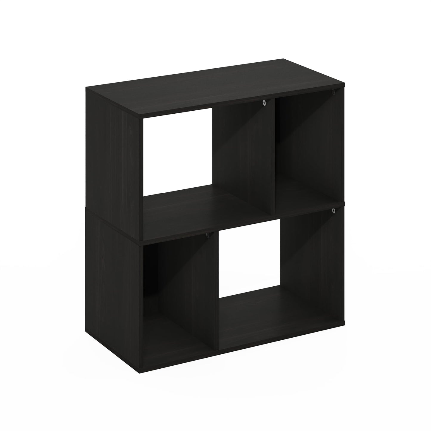 Furinno DALY Book Shelf, 4-Cube Bookshelf, Cube Storage Organizer Bookcase with Irregular Compartments, 11.7 x 23.6 x 24.7, for Living Room, Bedroom, Home Office, Espresso