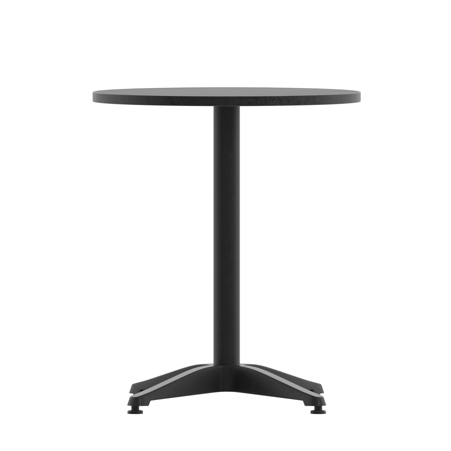 Flash Furniture Mellie 23.5'' Round Metal Indoor-Outdoor Table with Base, Black