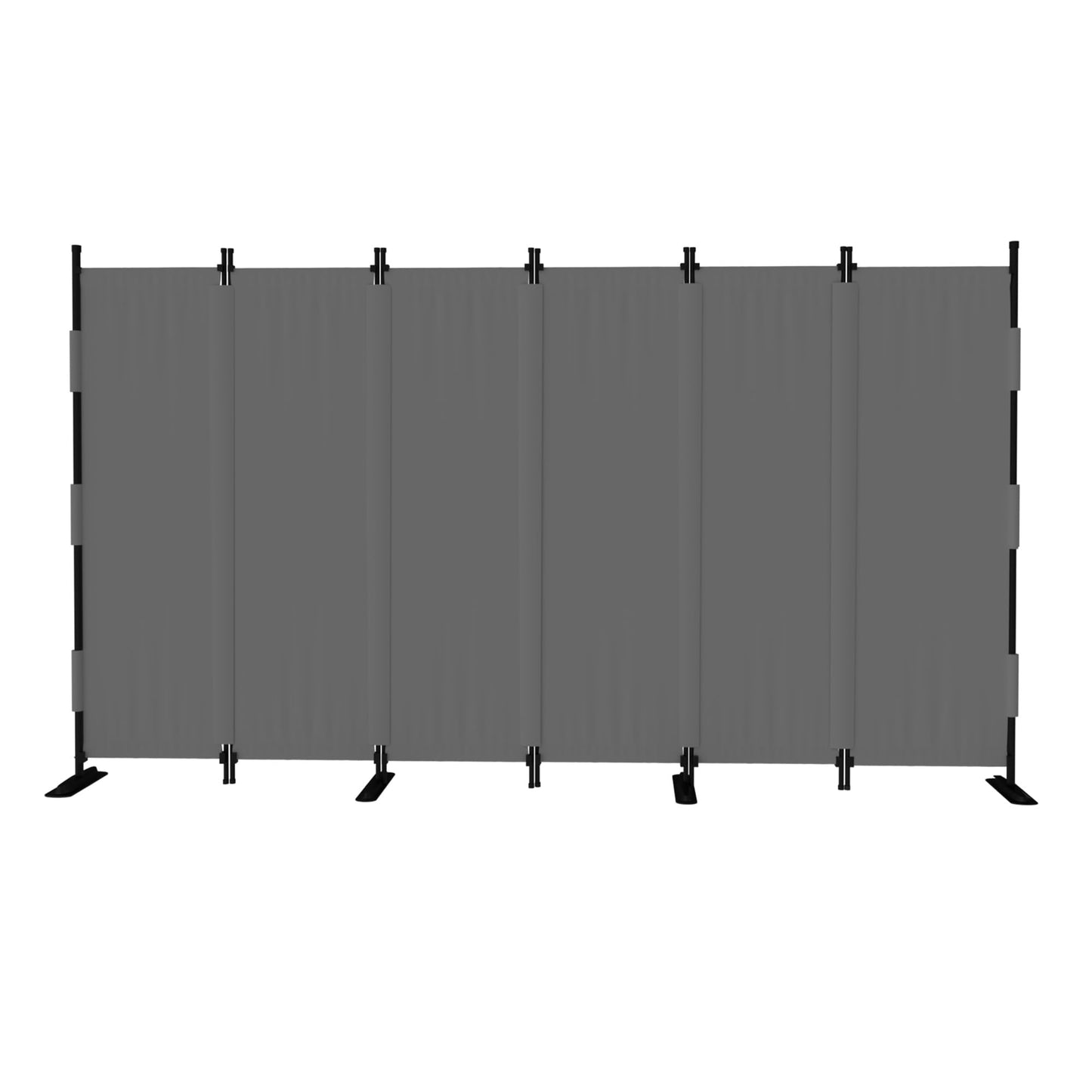 Phonjoroo Room Divider, 6 Panel Upgraded Folding Privacy Screen, 132” Highly Secretive Separation with 4 Metal Feet, Partition Screen, Lightweight Freestanding Wall Divider Bedroom (Grey)