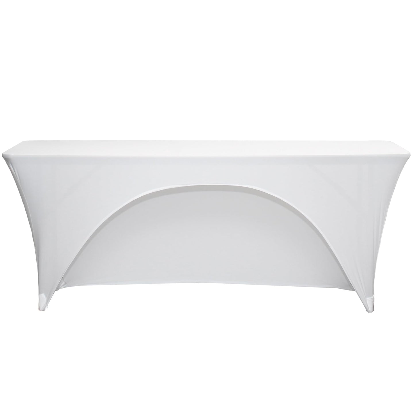 YOUR CHAIR COVERS - Spandex 6 Ft x 18 Inches, Narrow Classroom Open Back Rectangular Training Stretch Tablecloth - White