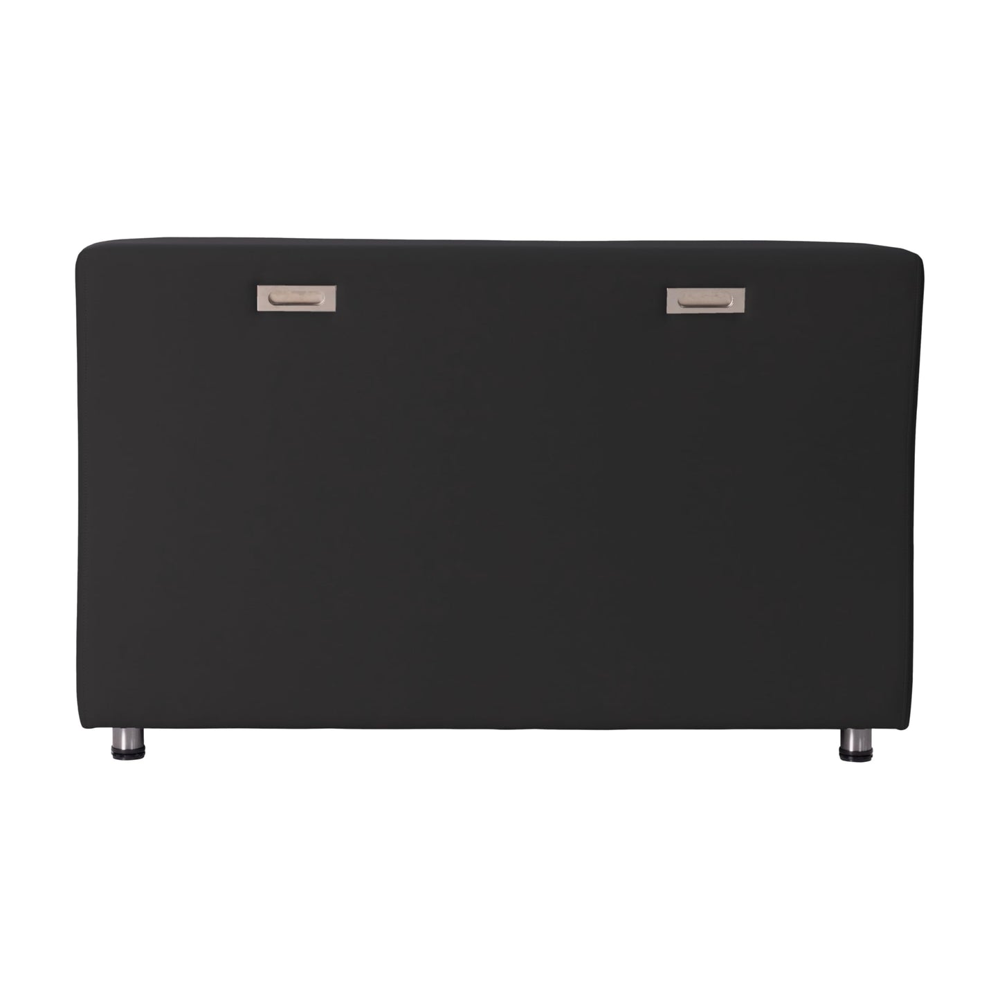 FDP Pro Series Upholstered Armless Mobile Sofa with Locking Casters for Portability Commercial Seating for Hotel Lobby, Office, Restaurant, Waiting Room, Home - Black