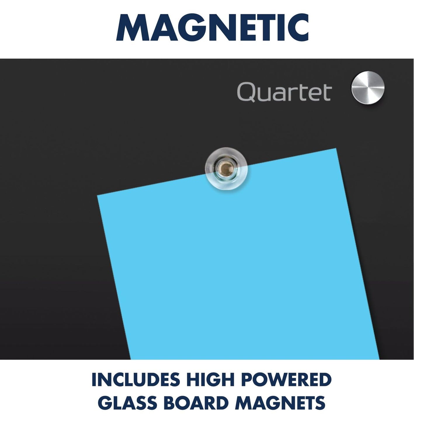 Quartet Magnetic Dry Erase Board, 48" x 36" Glass Whiteboard for Wall, Infinity, Black (G4836B)
