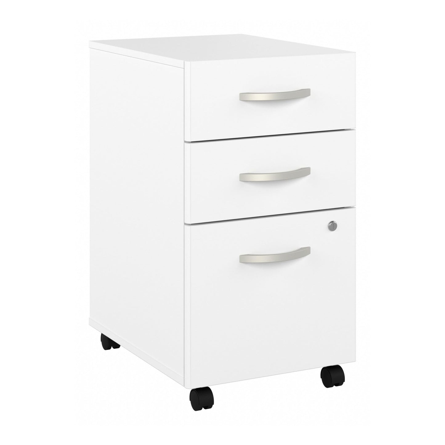 Bush Business Furniture Studio C 3 Drawer Mobile File Cabinet in White | Assembled Office Storage Unit for Home or Commercial Spaces