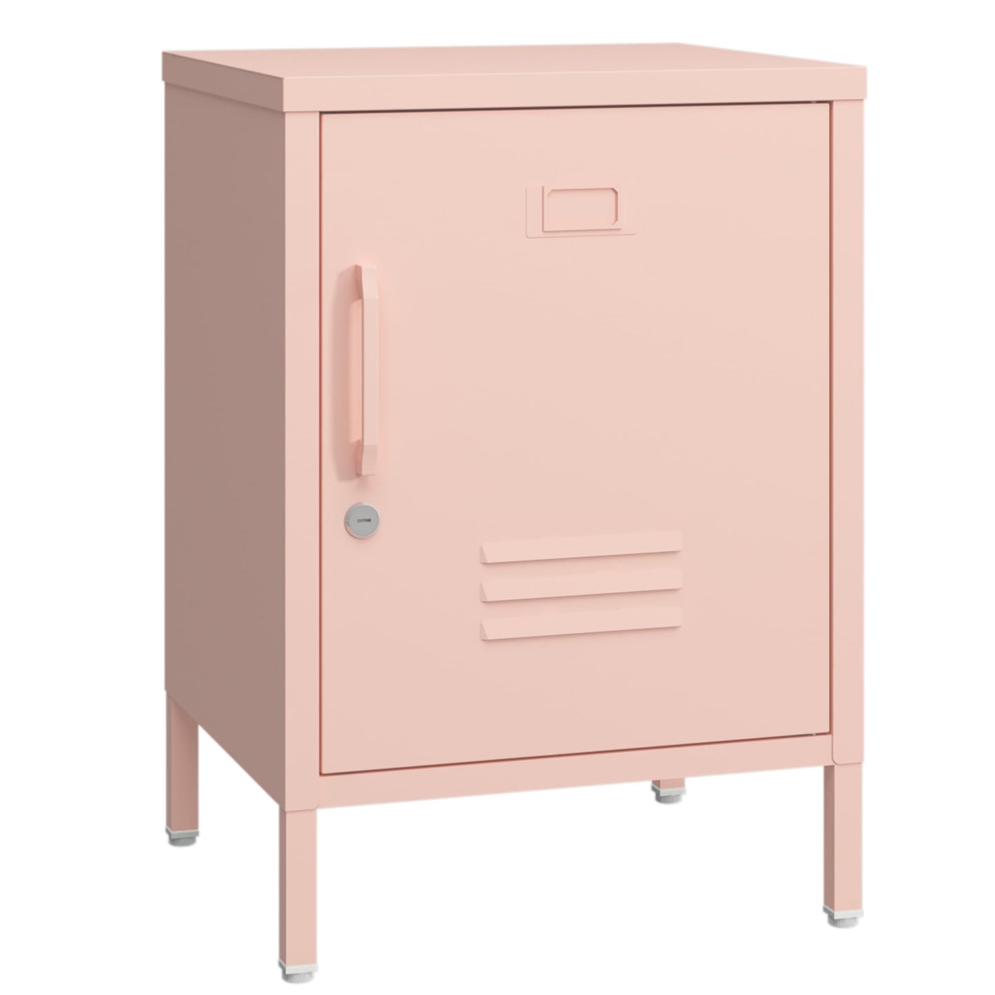 Metal Nightstand Modern End Side Table Steel Bedside Storage Cabinet with Shelf Easy Assembly for Living Room Bedroom （15.8”W x 15”D x 22.5”H ）