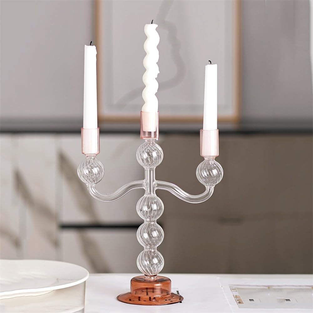 Candlestick Holders European Style Three-Head Glass Candlestick Home Decoration Ornaments Wedding Table Candle Holder Candle Holders