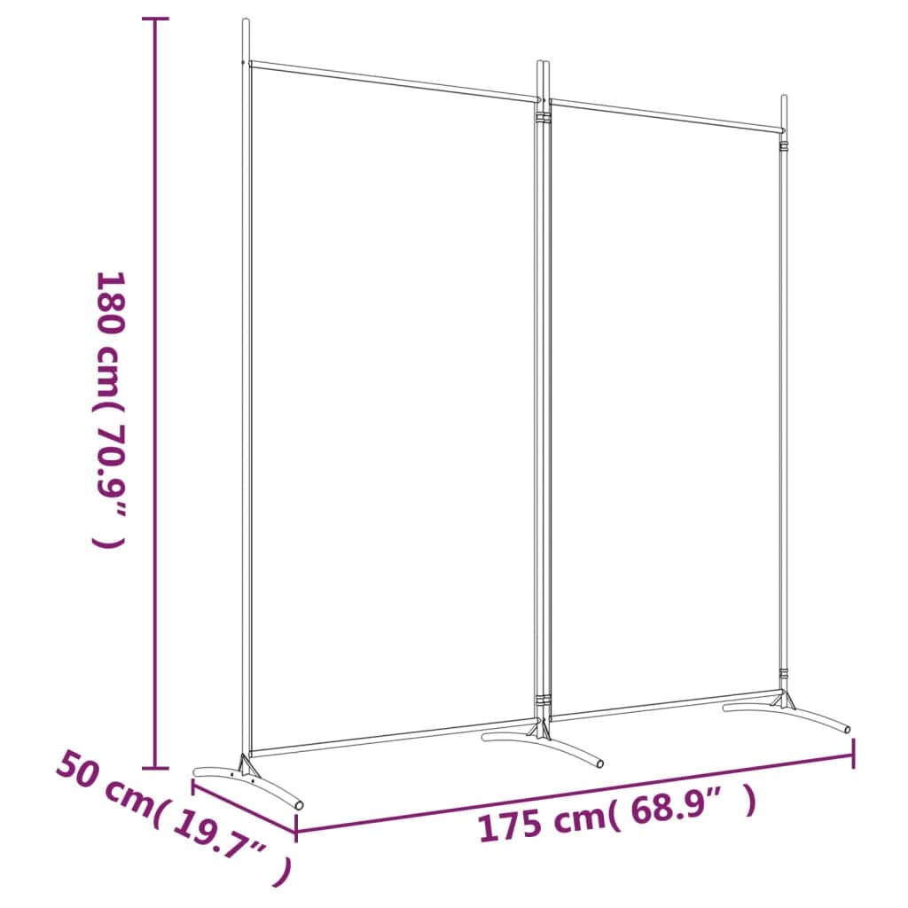 vidaXL vidaXL Room Divider, Folding Privacy Screen 2 Panel Room Divider, Freestanding Room Partition Wall Divider for Room Separation, Brown Fabric