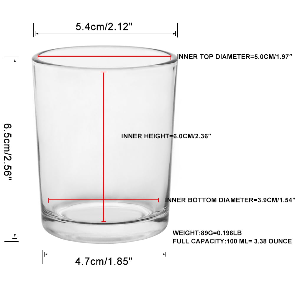 BTGLLAS 72pcs Clear Glass Tea Light Holders - Votive Candle Holders Bulk for Weddings Events - Glass Votives for Wedding Centerpieces, Christmas, Thanksgiving - Candle Accessories Decor (72, Clear)