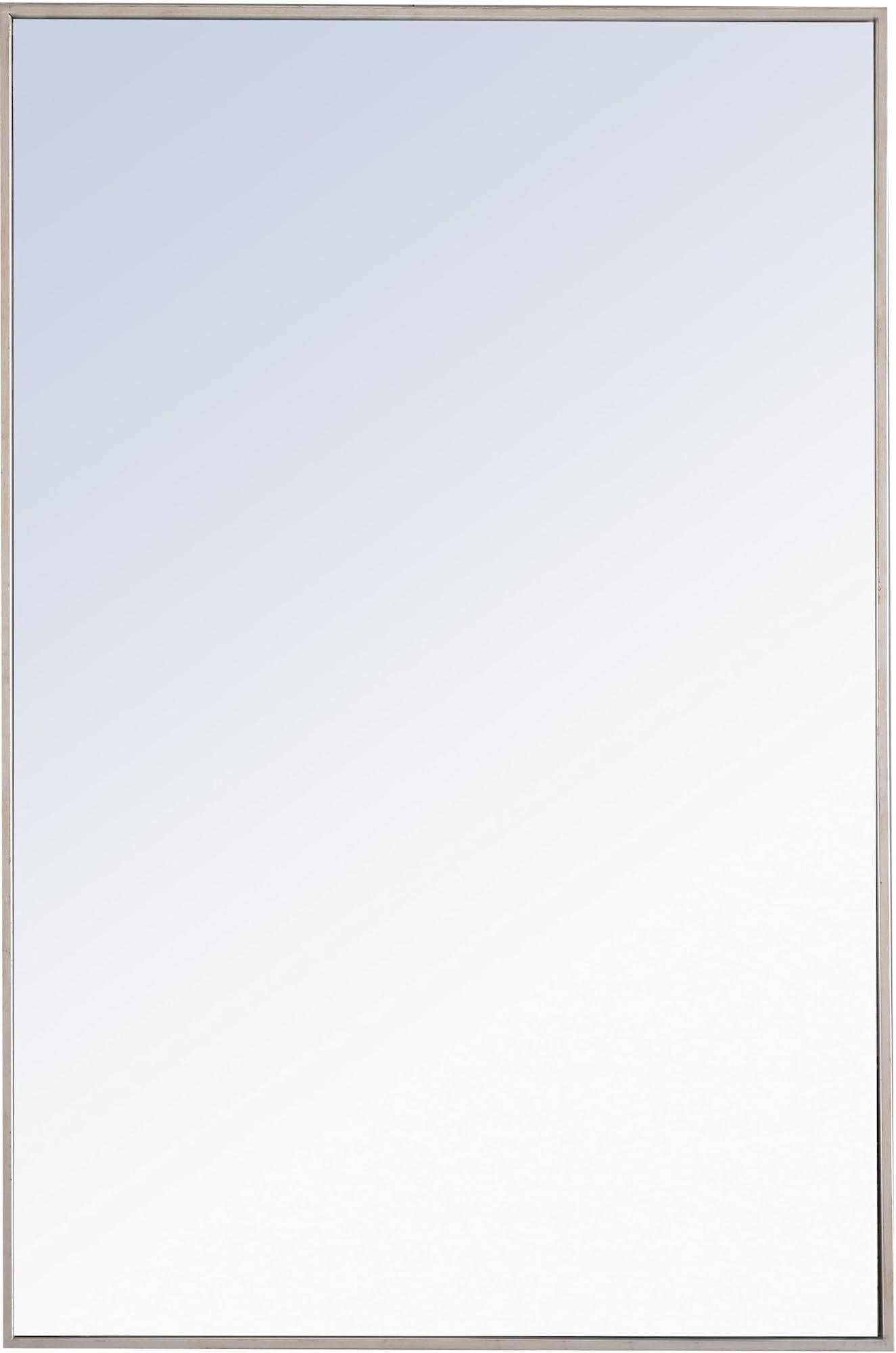Elegant Decor Monet 42" x 28" Rectangle Metal Frame Mirror in Silver