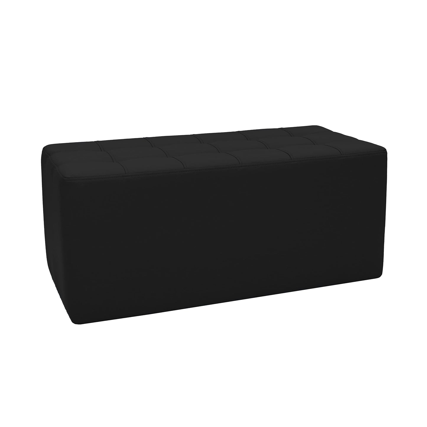Factory Direct Partners Tufted Rectangle Accent Ottoman Bench Beautifully Upholstered Furniture for Modern Home, Office, Library or Waiting Area Seating, Footstool, Table Use - Black, 14046-BK
