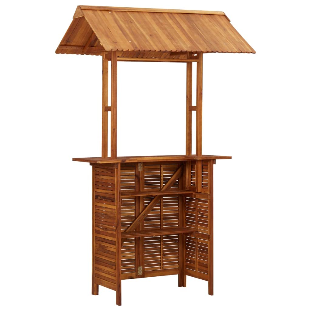 SYXUYP Patio Bar Table with Rooftop,Party Tables,Tea Table,Lounge Table,Drink Table,Courtyard Table,Gardening Table,for Deck,Backyard,Lawn,Garden,Porches,Poolside,48"x41.7"x85.4" Solid Acacia Wood