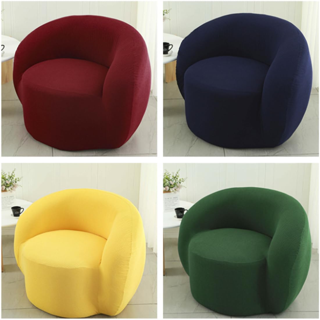 STARINGIRL Stretch Swivel Barrel Chair Sofa Cover Slipcovers Mid Century Modern Accent Chair Modern Curved Cover for Home Hotel Office Cafe Furniture Protector