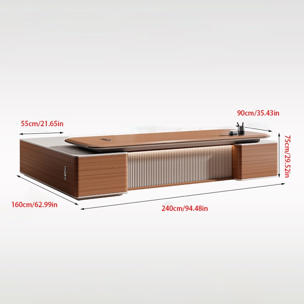 ULTRAWAVE Computer Desk Home Office Desk Executive Desk, Manager's Desk, Minimalist CEO Office Desk Furniture