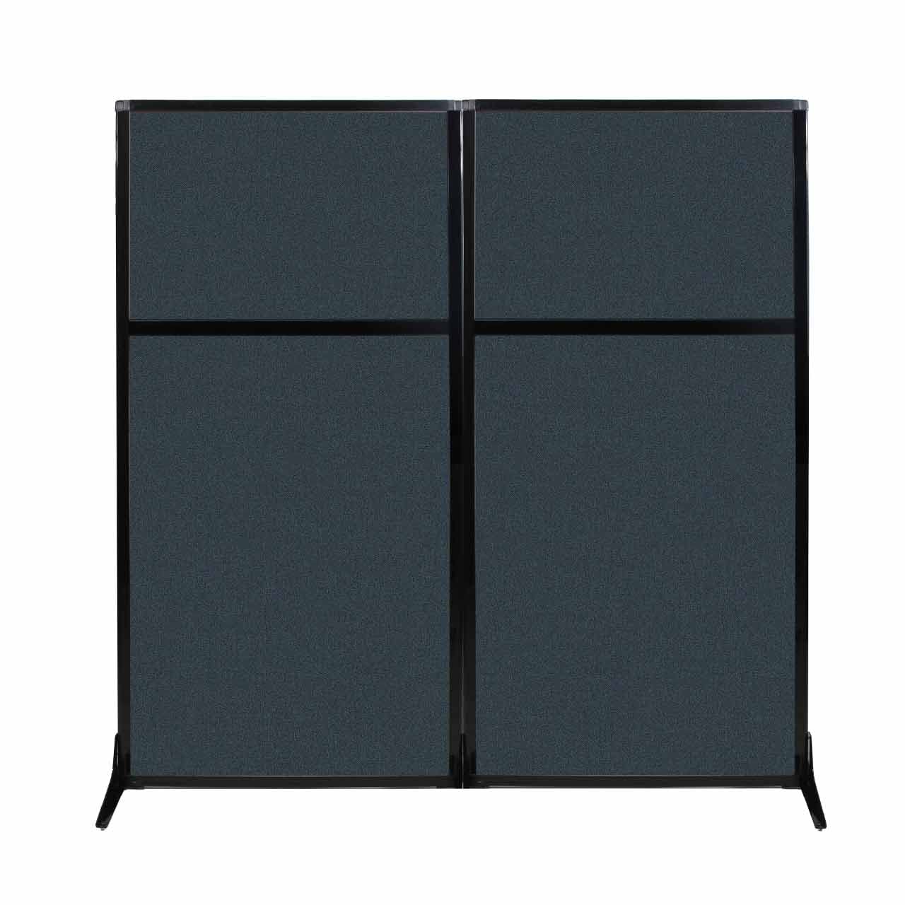 Versare Workstation Partition | Portable Wall Divider | Modern Office Cubicle | Free Standing Privacy Screen | Flexible Work Space | 66" x 70" Blue Spruce Fabric Panels