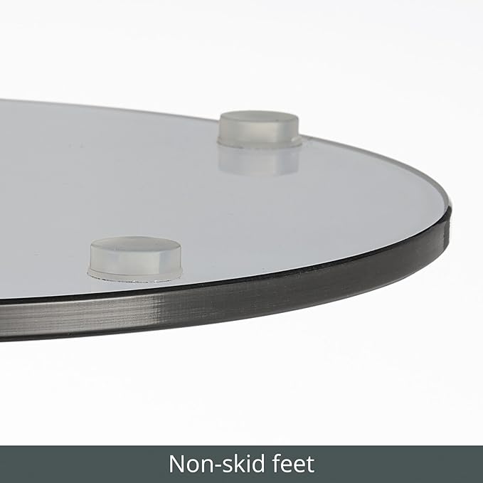 mDesign Glass Top Side/End Drink Table